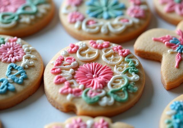 Galletas decoradas que parecen auténticos bordados con glasa real.
